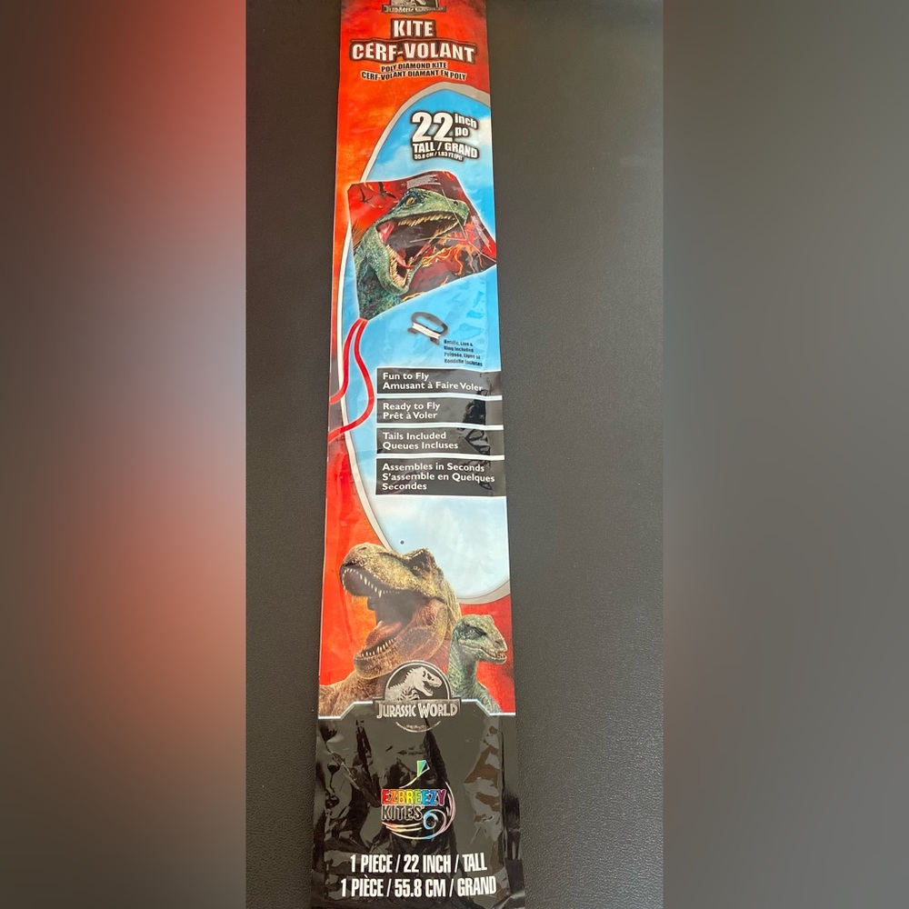 Dinosaur Kite with Red and Blue Design
